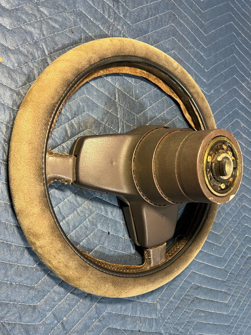 1983-1985 Porsche 944 Leather 3 Spoke Steering Wheel & Center Pad OEM #2512EM
