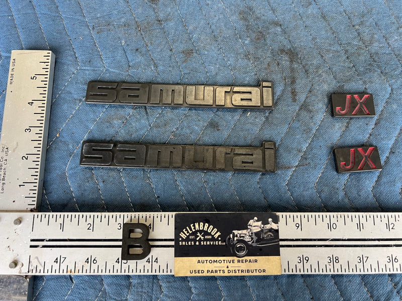 1985-1988 Suzuki Samurai SJ413 Exterior JX Emblem Badge Set of 4 OEM #6419EM