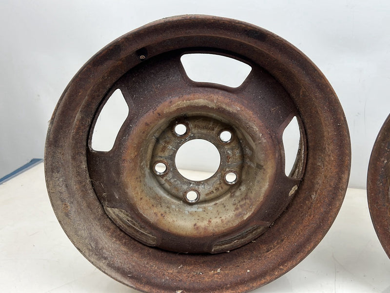 1975-1980 Volvo 244 240 14" Steel Wheel Rim Pair 5.5Jx14x20 OEM #5405EM