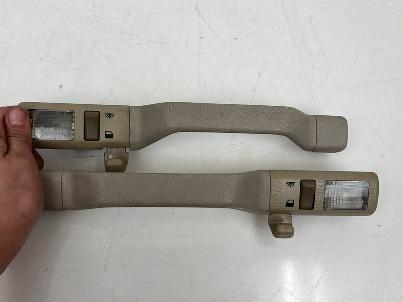 1993-1997 Volvo 850 Overhead Grab Handle Set of 4 w/ Lights Beige OEM