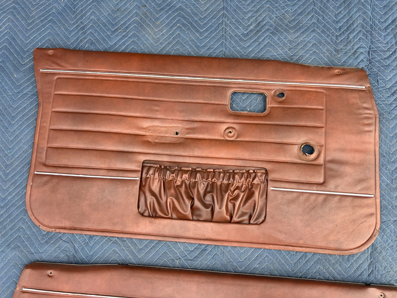 1967-1974 Volvo 140 142 144 145 Front Right Left Door Card Brown Pair OE #4885EM