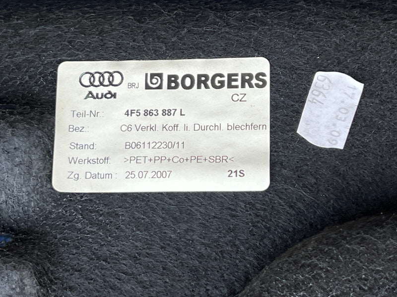 2005-2011 Audi A6 Trunk Left + Right Carpet Trim Panels 4F5 863 887/8 OEM #33ZJ
