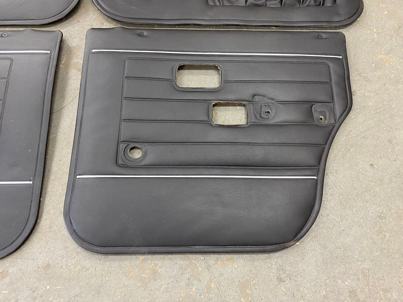 1969-1974 Volvo 144 145 Black Door Card Set of 4 Late Model Trim OEM #2473EJ