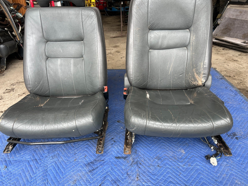 1992-1995 Volvo 940 740 Front Left & Right Seat Pair Charcoal Leather OE #3266EM