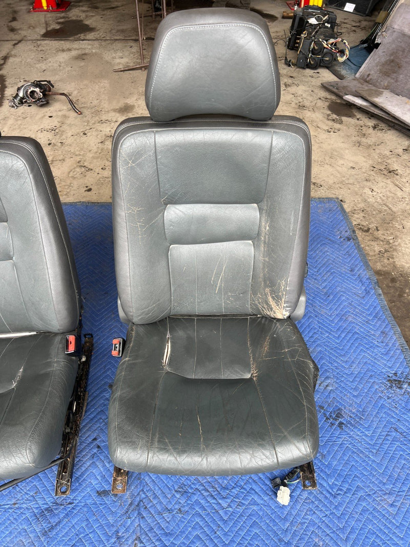 1992-1995 Volvo 940 740 Front Left & Right Seat Pair Charcoal Leather OE #3266EM