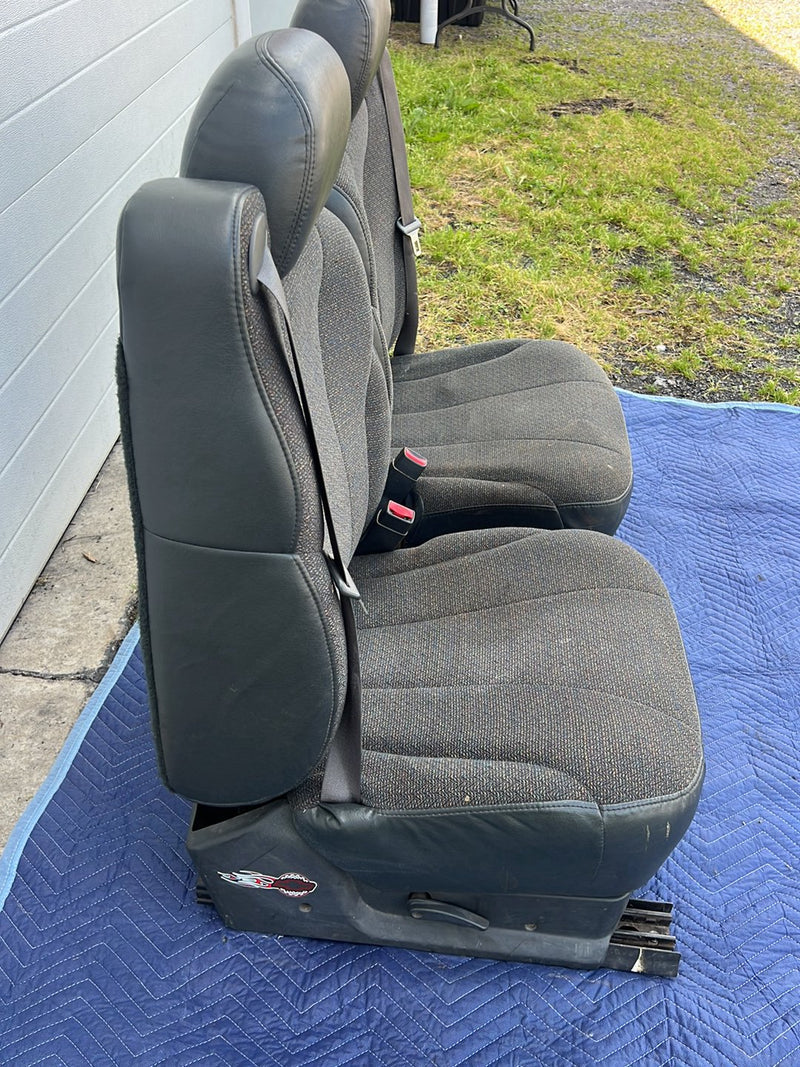 1995-1998 Chevrolet Silverado Tahoe GMC Seat Front Pair Gray Cloth OEM #5614EM