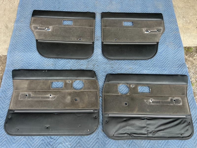 1986-1993 Volvo 240 244 245 Interior Door Card Panel Set Gray Black OEM #4084EM
