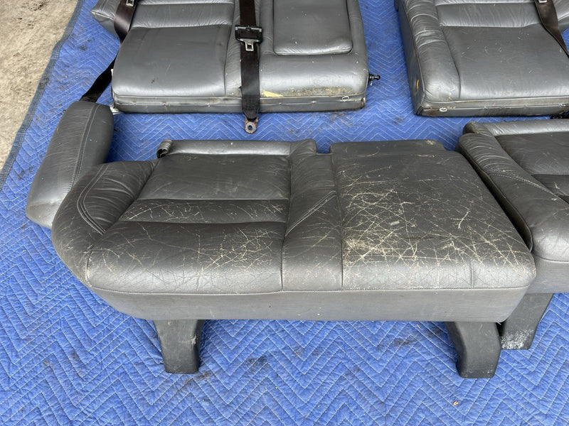 1993-1997 Volvo 850 850R Rear Seat Set Charcoal Leather Wagon Only OEM #4424E