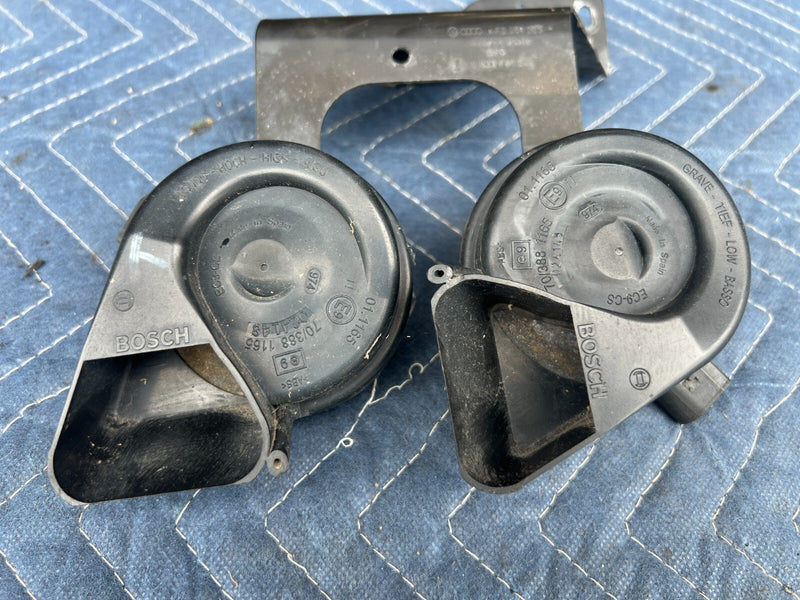 2005-2011 Audi A6 High Low Horn Pair + Bracket 4F0 951 229 OEM #49ZJ