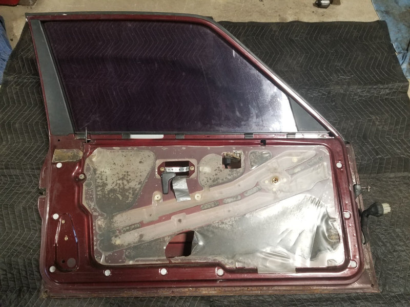 1984-93 BMW E30 318i 325i Front Driver Left LH Burgundy Door Panel OEM #CN602