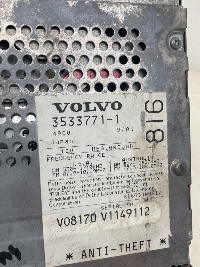 1998-2000 Volvo V70 S70 AM FM Stereo Radio CD Tape Player Head Unit OEM #5196M