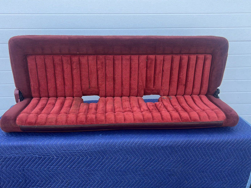 1988-1994 Chevy Silverado GMC Ext Cab Rear Bench Seat Two-Tone Maroon OE #5534EM