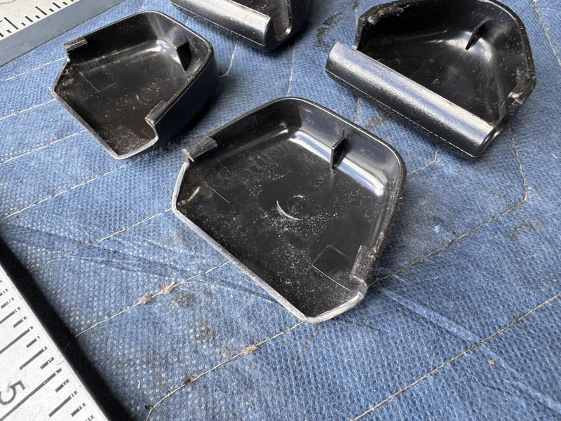 1986-1993 Volvo 240 244 245 Front Seat Belt Anchor Trim Covers Black OEM #4933E