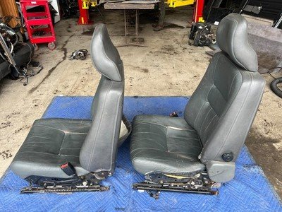 1992-1995 Volvo 940 740 Front Left & Right Seat Pair Charcoal Leather OE #3266EM