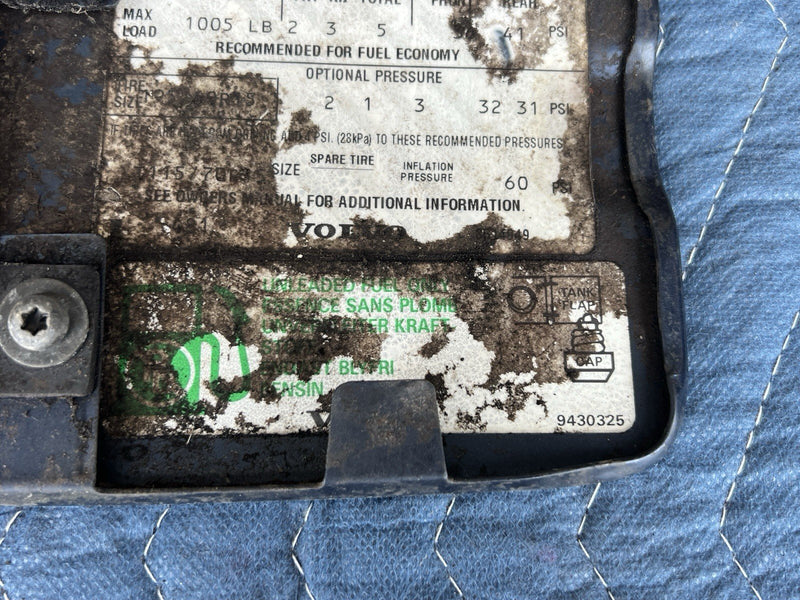 1993-1997 Volvo 850 850R Fuel Gas Door Blue & Hinge OEM #4443E