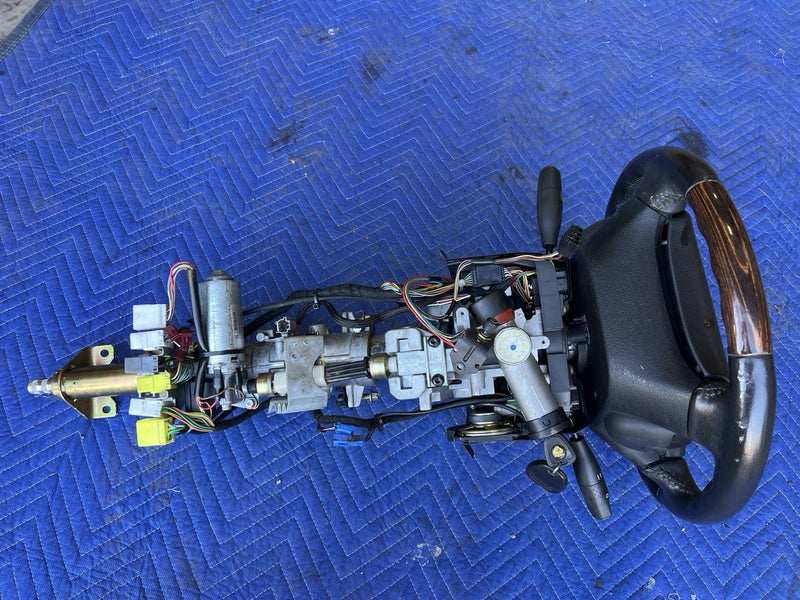 1998-2003 Jaguar XJR XJ8 X308 Ignition Steering Column & Wheel Assembly #4668E