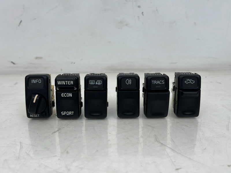 1993-1997 Volvo 850 Dash Sunroof Tracs Info Defrost Sport Switch Set OEM