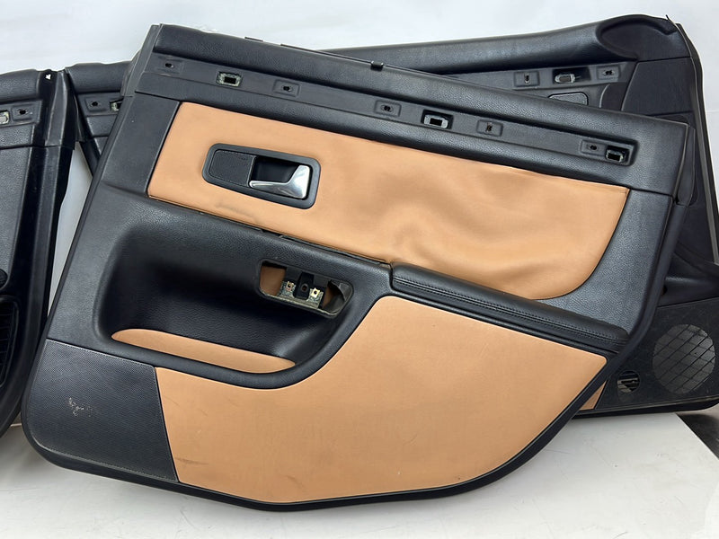 2001-2003 Audi S8 D2 A8 Door Card Trim Panel Set of 4 Black & Tan OEM #6070EM