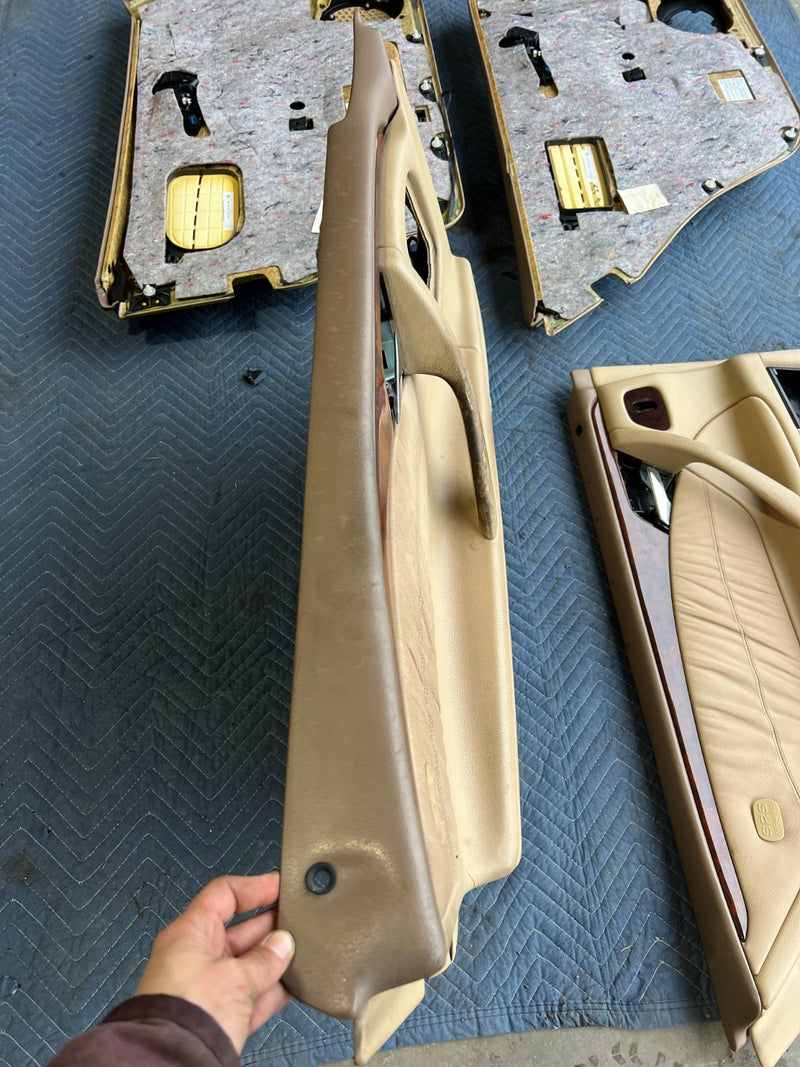 1998-2003 Mercedes W210 E320 Wagon Door Card Trim Panel Tan Set of 4 OEM #4739EM