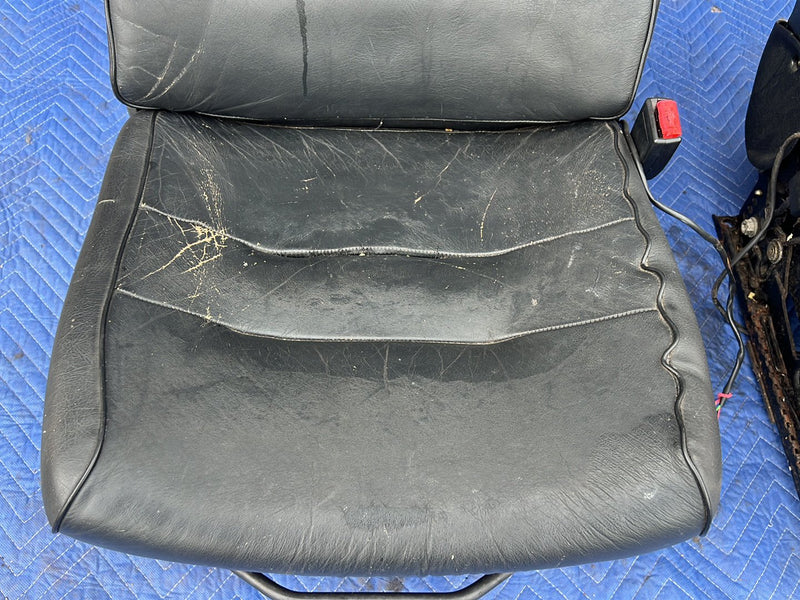 1990-1992 Volvo 740 745 940 Front Left Right Seat Pair Black Leather OEM #5998EM