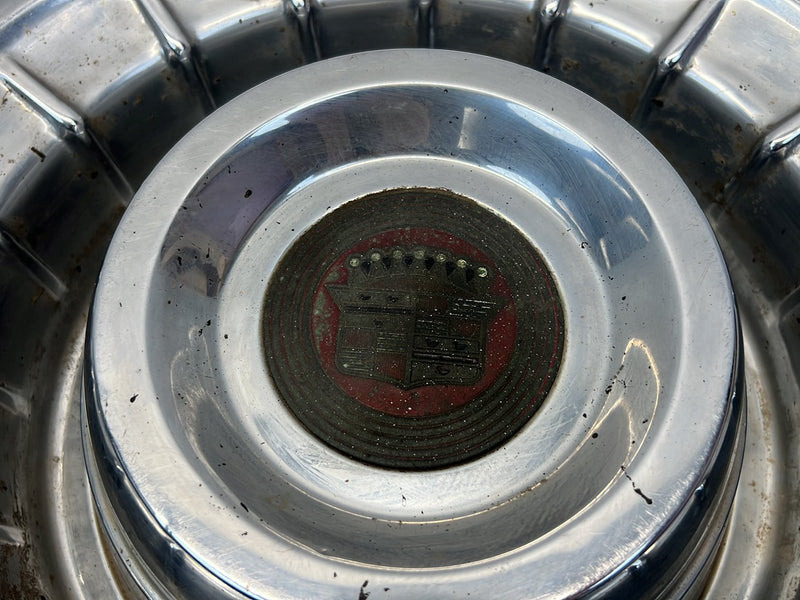 1956-1957 Cadillac Eldorado DeVille Sombrero 15 inch Hub Cap Pair OEM #5306EM