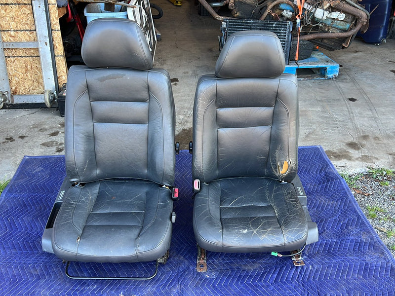 1993-1997 Volvo 850 Front Left & Right Bucket Seat Pair Gray Leather OEM