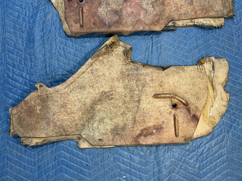 1986-1995 Mercedes 300D W124 Tan Center Console Molded Carpet Pair OEM #2768EM