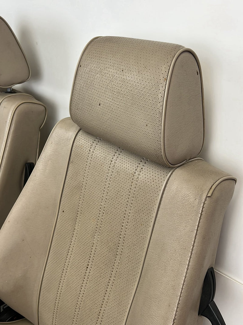 1984-1993 BMW 318i E30 Front Left & Right Bucket Seat Pair Beige OEM #6736EM