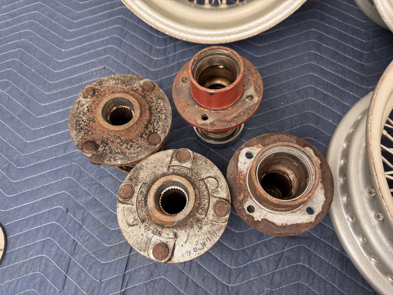 1959-1972 Austin-Healey 14" Sprite Wheel Set of 5 Wire Wheels w/ Splined Hubs OE