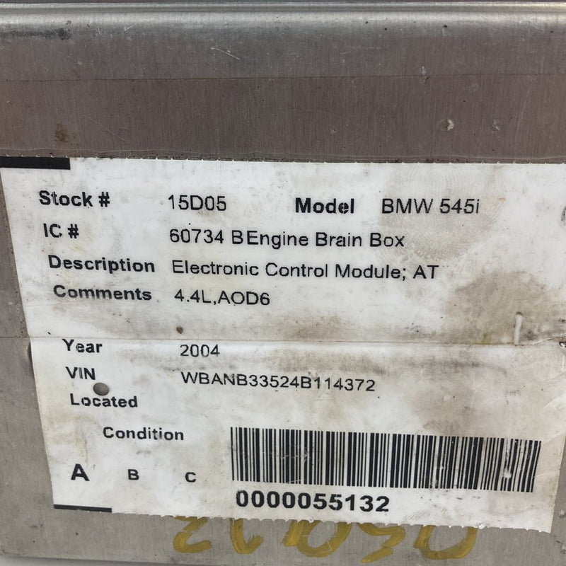 2003-2007 BMW 545i E60 Engine Control Module ECU N62 4.4L 7544610 OEM #4926M