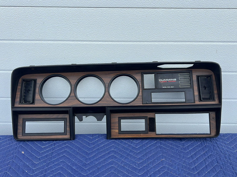 1981-1993 Dodge Ram D150 D250 Dash Gauge Cluster Trim Wood Grain OEM #5157EM