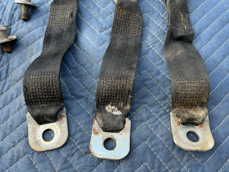 1967-1974 Volvo 140 142 Coupe Rear Seat Belt Buckle Set of 3 OEM #4883EM