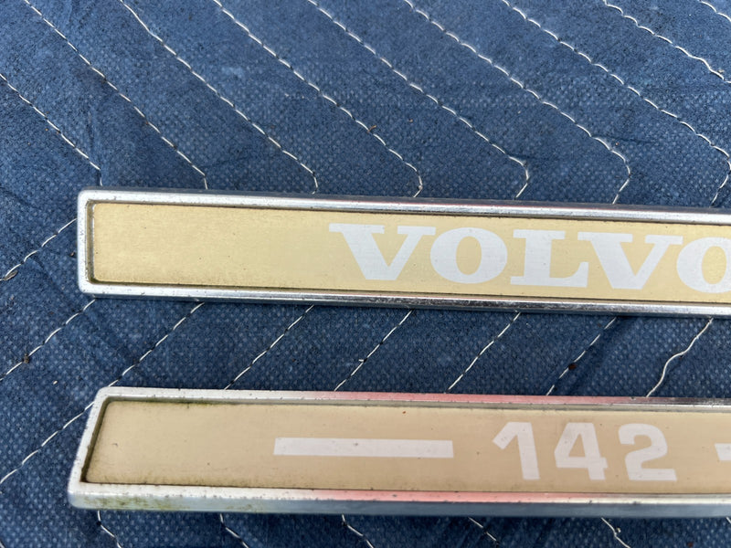 1967-1974 Volvo 140 142 Coupe Exterior Rear Trunk Emblem Badge Set OEM #4871EM