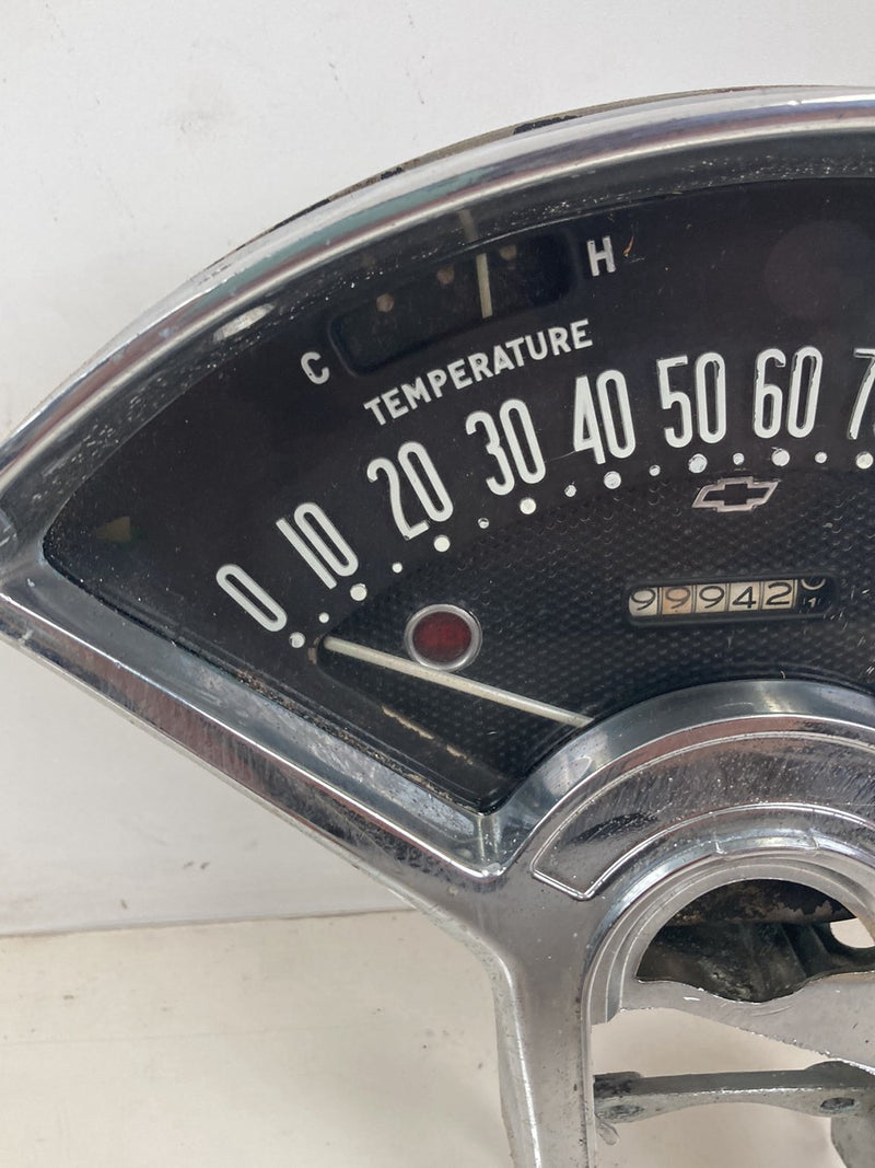 1955-1956 Chevrolet Bel Air Gauge Cluster Chrome Trim OEM #5319M