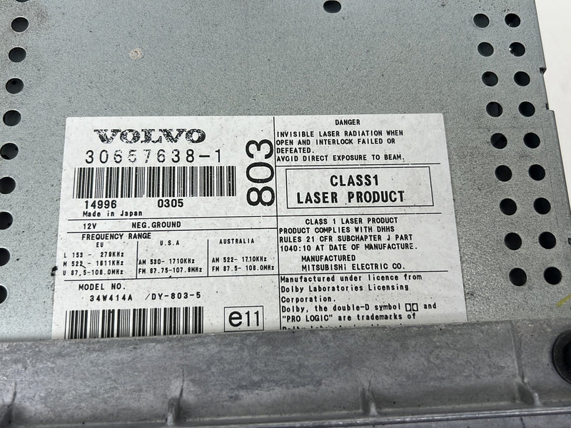 2004-2007 Volvo S60R V70R Dash CD Player Radio Stereo Head Unit HU-803 OEM #5757EM