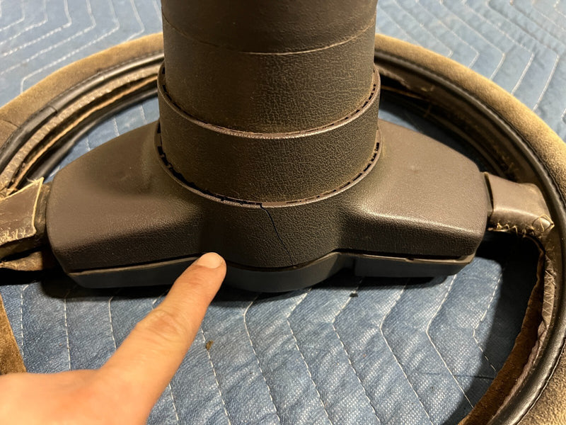 1983-1985 Porsche 944 Leather 3 Spoke Steering Wheel & Center Pad OEM #2512EM