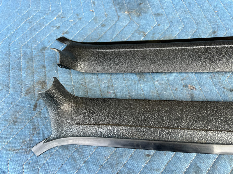1986-1993 Volvo 240 244 245 Left & Right A Pillar Trim Black Pair OEM #4382EM