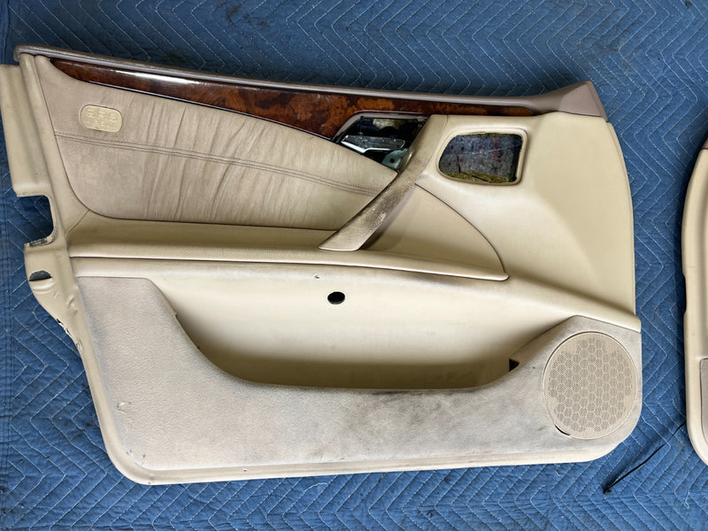 1998-2003 Mercedes W210 E320 Wagon Door Card Trim Panel Tan Set of 4 OEM #4739EM