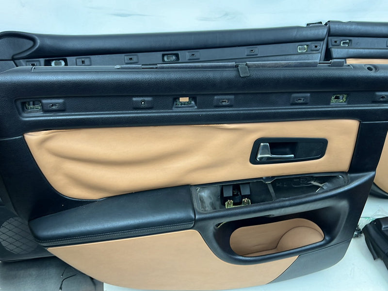 2001-2003 Audi S8 D2 A8 Door Card Trim Panel Set of 4 Black & Tan OEM #6070EM