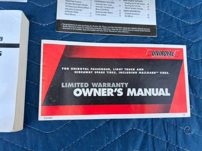 2008 Pontiac G6 Owner & Operator's Manual Pamphlet Booklet Set OEM #47DU