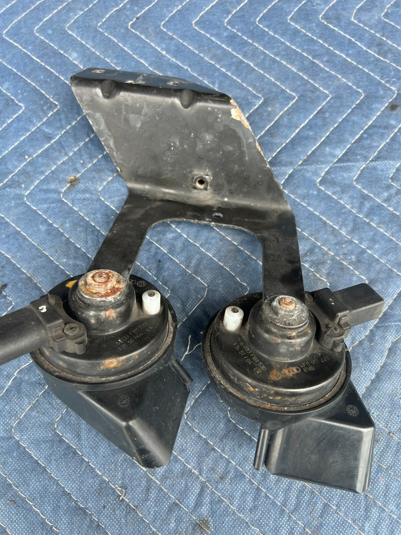 2005-2011 Audi A6 High Low Horn Pair + Bracket 4F0 951 229 OEM #49ZJ