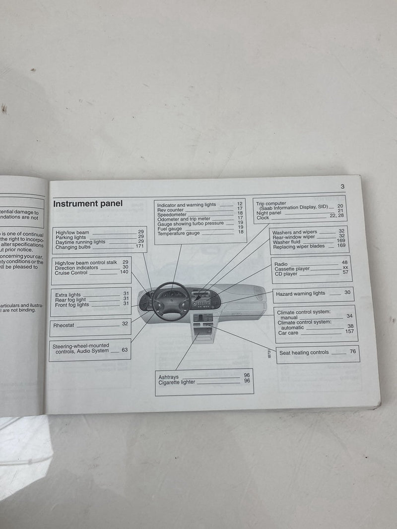 1999 Saab 9-3 - Owners Manual PN: 52368480A