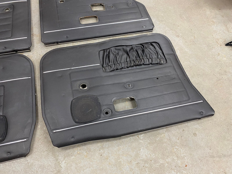 1969-1974 Volvo 144 145 Black Door Card Set of 4 Late Model Trim OEM #2473EJ