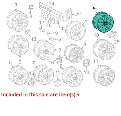 2007-2014 Audi A6 18"x 8" Aluminum Wheel Rim Set of 5 4F0601025CD OEM #1908EM