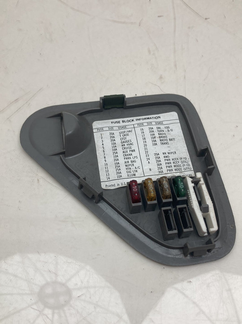 1996 Chevrolet Silverado GMT800 - Fuse Box Cover PN: 15953180