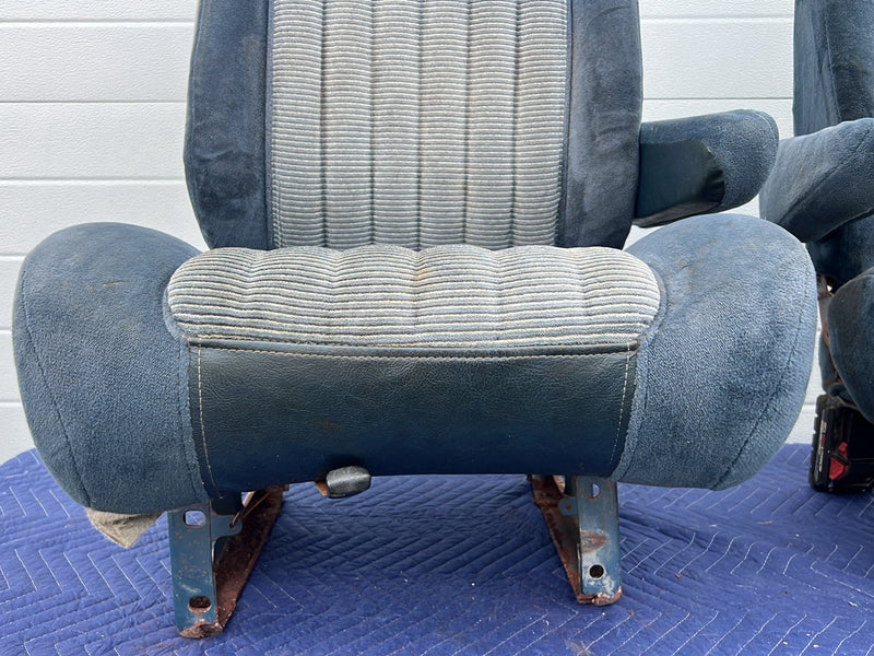 1988-1994 Chevrolet Silverado GMC Front Seat Two-Tone Blue Cloth Pair OE #5508EM