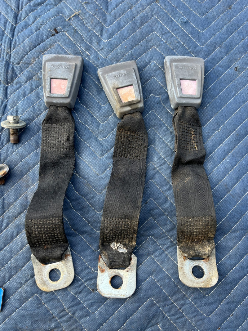 1967-1974 Volvo 140 142 Coupe Rear Seat Belt Buckle Set of 3 OEM #4883EM