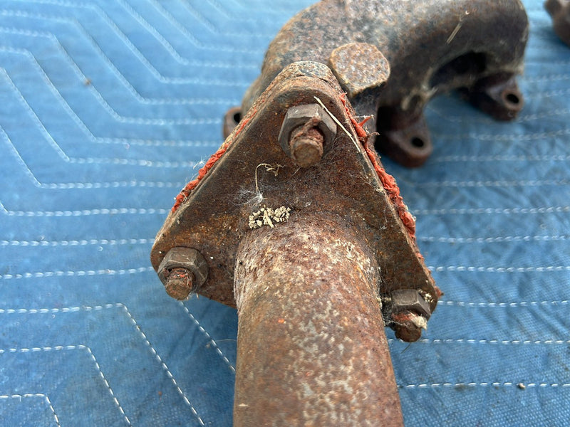 1975-1980 Volvo 244 240 Exhaust Manifold Pair &amp; Down Pipe Diesel OEM #5418EM