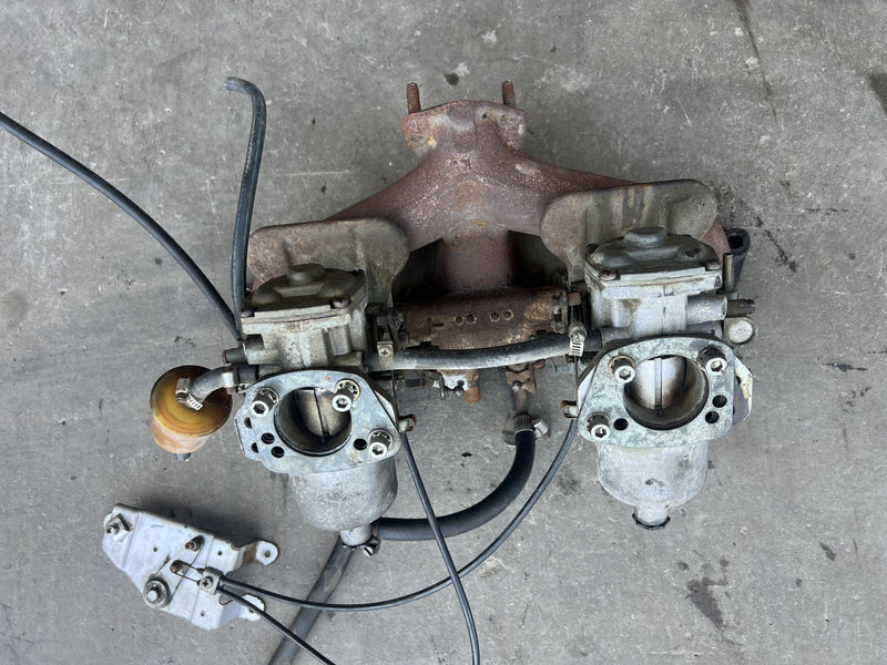 1967-1974 Volvo 140 142 Intake Manifold & SU Carburetor Co. Pair OEM #4962EM