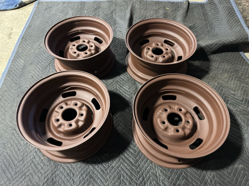 1969 Corvette C3 Staggered 15x7 15x8 Rally Wheel Set Of 4 Dated OEM #4382E